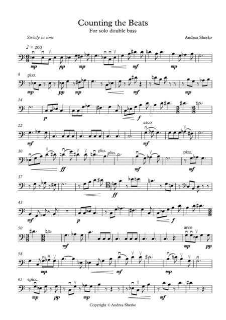 Free Sheet Music Counting The Beats For Solo Double Bass