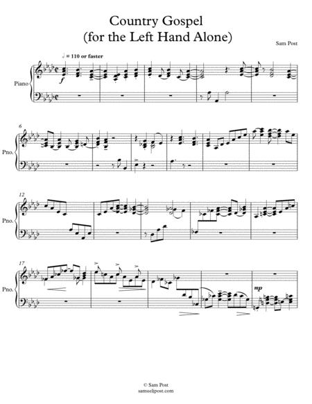 Free Sheet Music Country Gospel For The Left Hand Alone Op 48 3