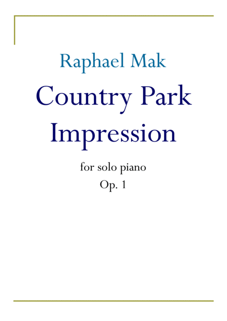 Free Sheet Music Country Park Impression Op 1