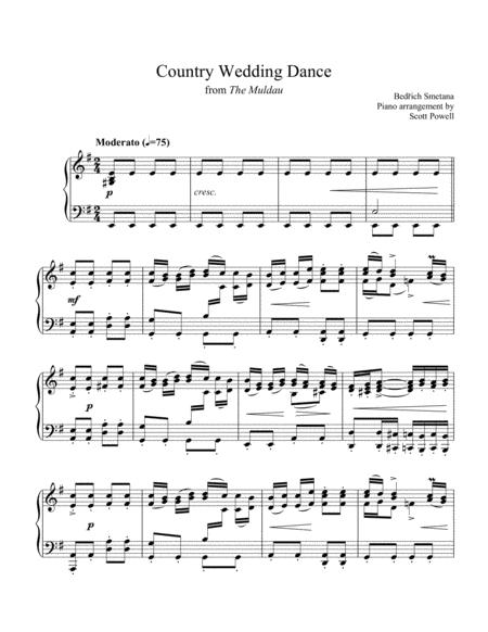 Free Sheet Music Country Wedding From The Moldau Solo Piano