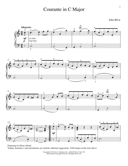 Free Sheet Music Courante