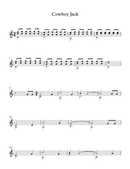 Cowboy Jack American Traditional Song Sheet Music