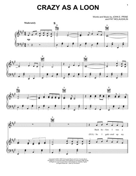 Crazy As A Loon Sheet Music