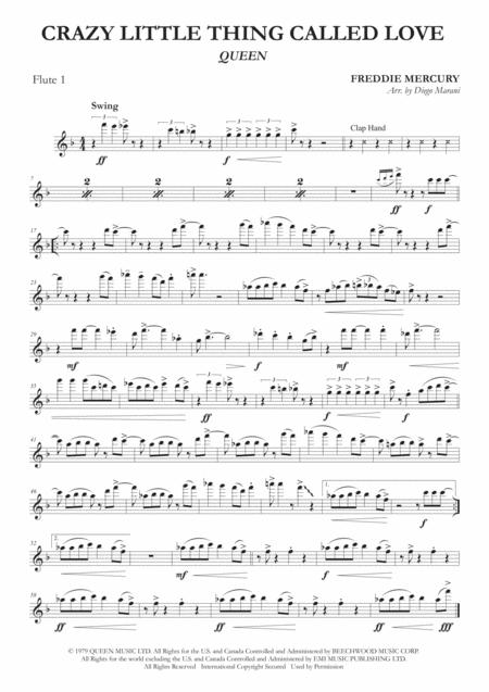 Crazy Little Thing Called Love For Flute Quartet Sheet Music