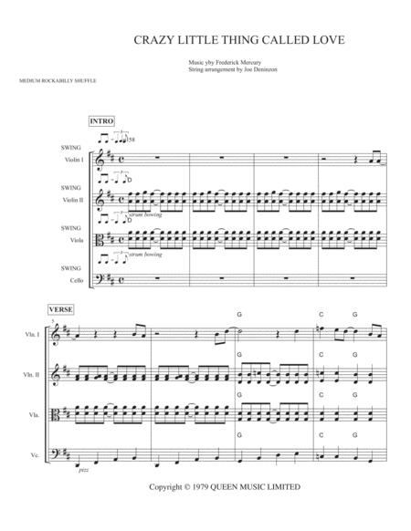 Crazy Little Thing Called Love String Quartet Sheet Music