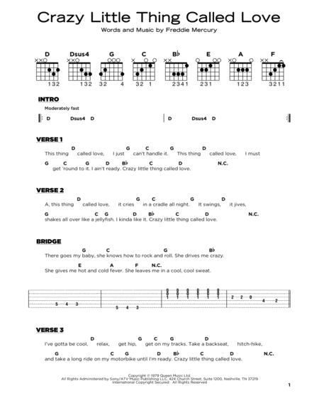 Crazy Little Thing Called Love Sheet Music