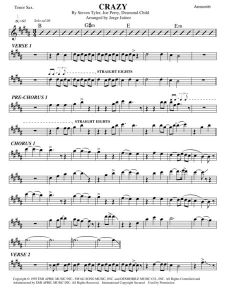 Free Sheet Music Crazy Tenor Sax