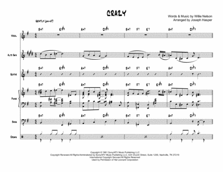 Crazy Vocal And Small Combo Sheet Music