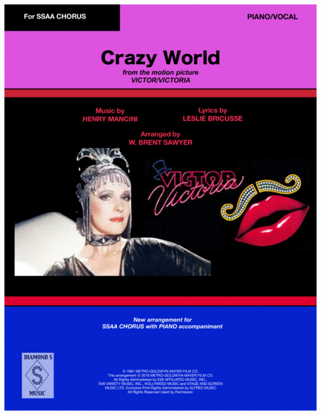 Crazy World From Victor Victoria For Ssaa Chorus Or Quartet With Piano Sheet Music