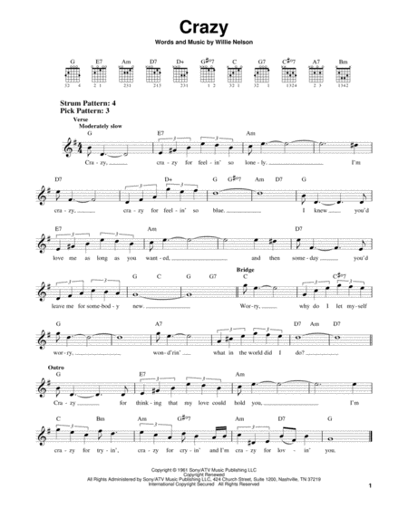 Free Sheet Music Crazy