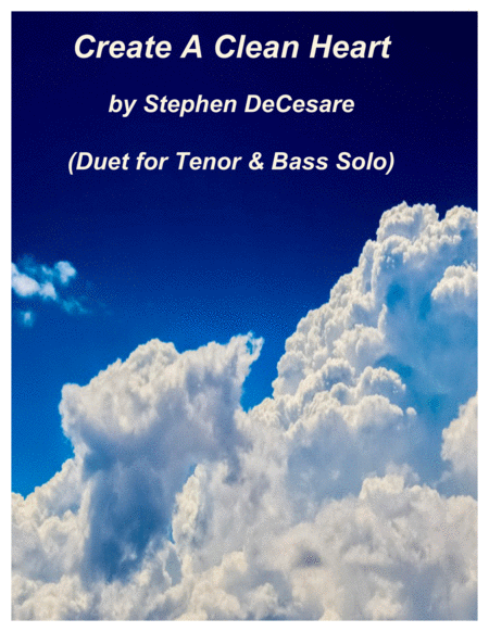 Create A Clean Heart Duet For Tenor And Bass Solo Sheet Music