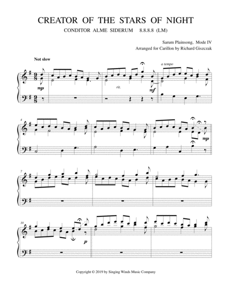 Free Sheet Music Creator Of The Stars Of Night