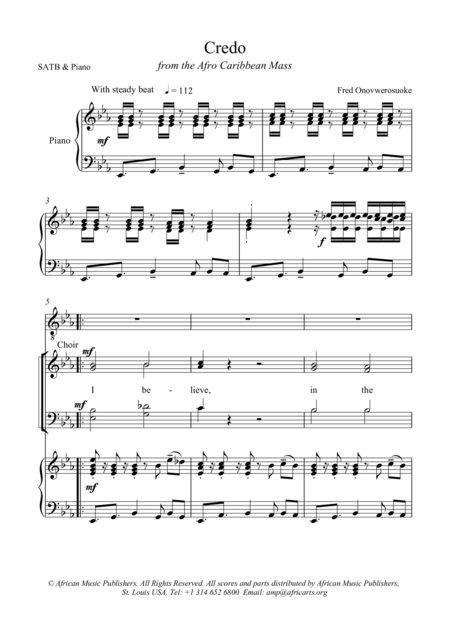 Credo I Believe Sheet Music