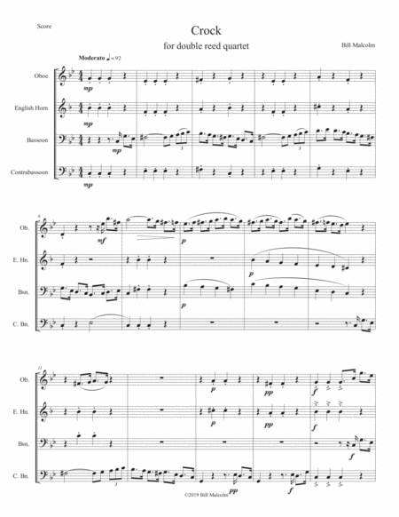 Crock For Double Reed Quartet Sheet Music