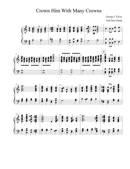 Crown Him With Many Crowns For Handbells Sheet Music