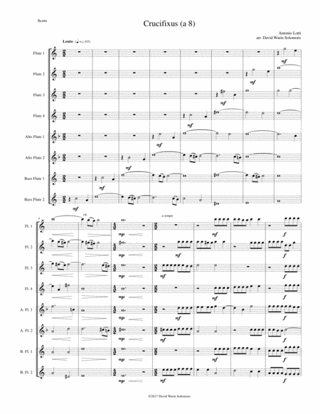 Crucifixus A 8 For Flute Octet Or Flute Choir 4 Flutes 2 Alto Flutes 2 Bass Flutes Sheet Music