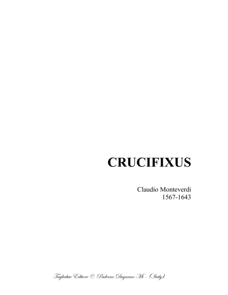 Crucifixus C Monteverdi For Attb Choir Sheet Music