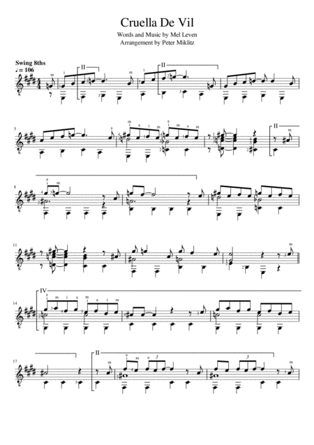 Free Sheet Music Cruella De Vil