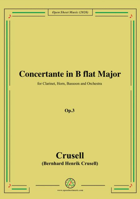 Free Sheet Music Crusell Concertante In B Flat Major Op 3 For Clarinet Horn Bassoon And Orchestra