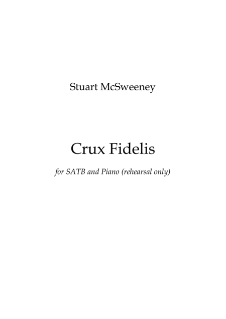 Free Sheet Music Crux Fidelis Satb