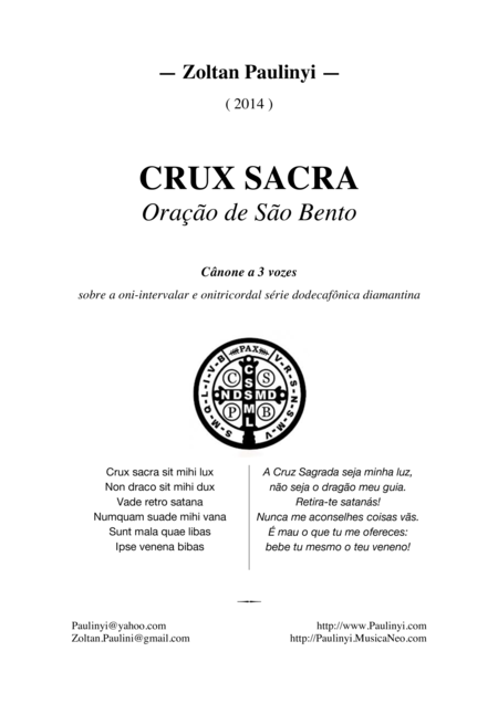 Free Sheet Music Crux Sancta Twelve Tone Canon For 3 Equal Voices