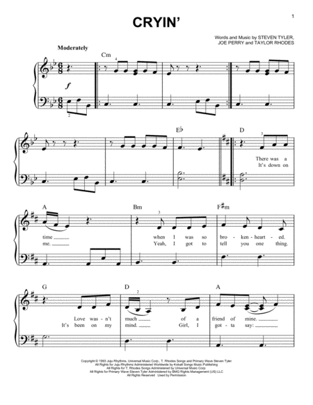 Free Sheet Music Cryin