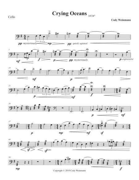 Free Sheet Music Crying Oceans Cello Part