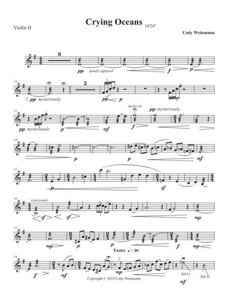 Free Sheet Music Crying Oceans Solo Violin Ii Part