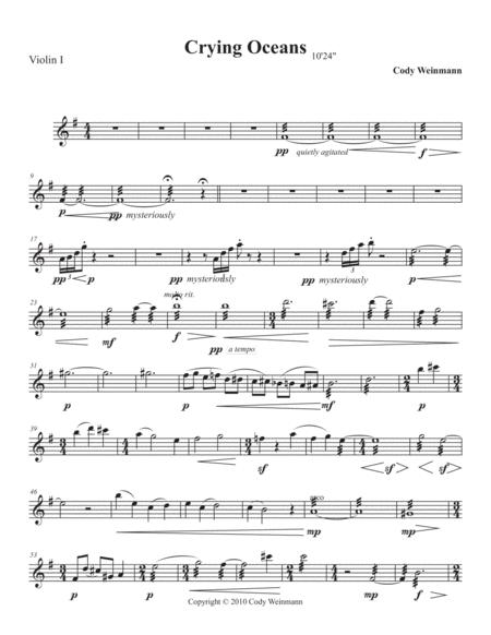 Free Sheet Music Crying Oceans Solo Violin Part