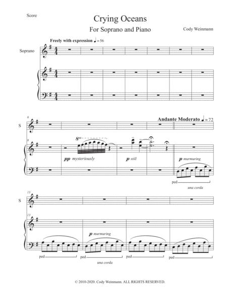 Crying Oceans Soprano Solo And Piano Sheet Music