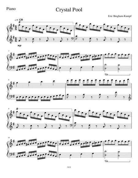 Free Sheet Music Crystal Pool