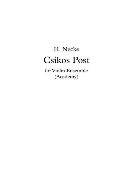 Csikos Post For Violin Ensemble Academy Sheet Music