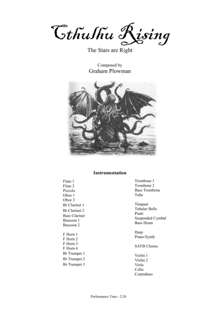 Free Sheet Music Cthulhu Rising