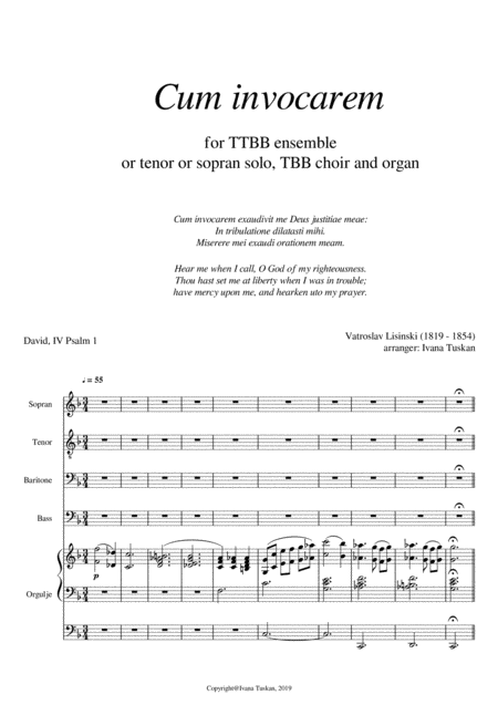 Free Sheet Music Cum Invocarems Solo Tbb And Organ