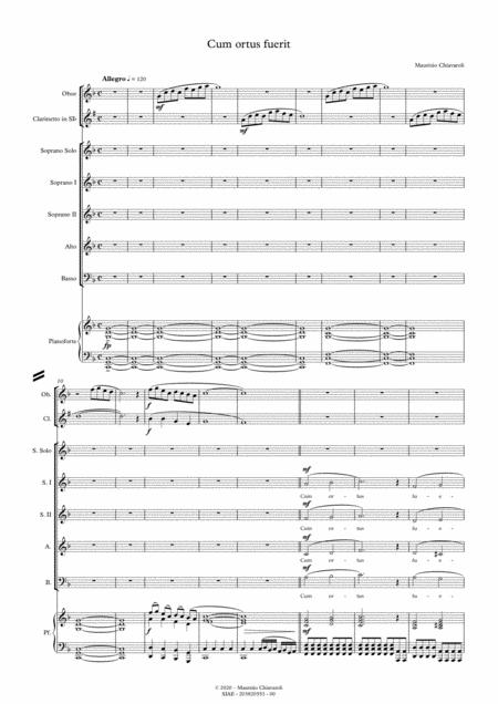 Free Sheet Music Cum Ortus Fuerit With Oboe And Clarinet Version