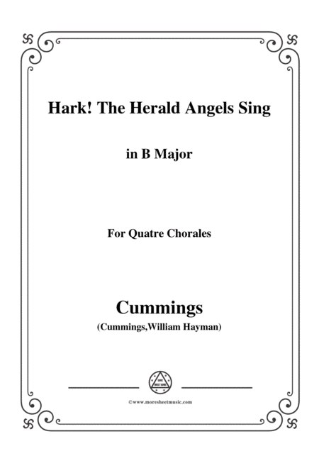 Free Sheet Music Cummings Hark The Herald Angels Sing In B Major For Quatre Chorales