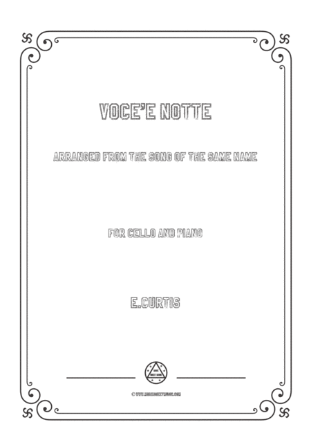 Curtis Voce E Notte For Cello And Piano Sheet Music