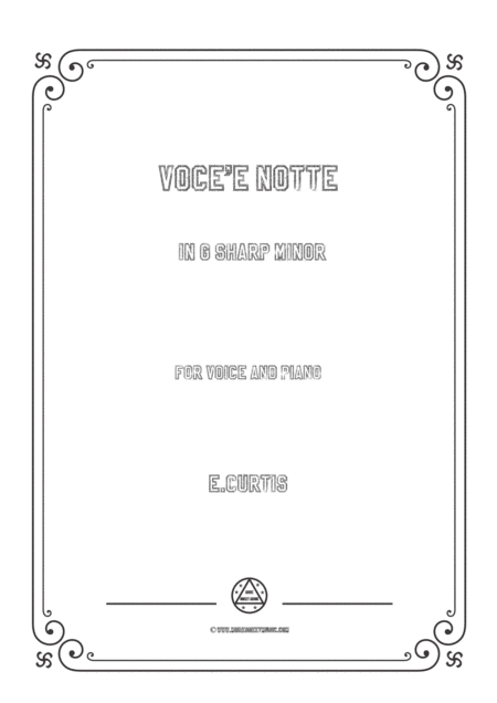 Curtis Voce E Notte In G Sharp Minor For Voice And Piano Sheet Music