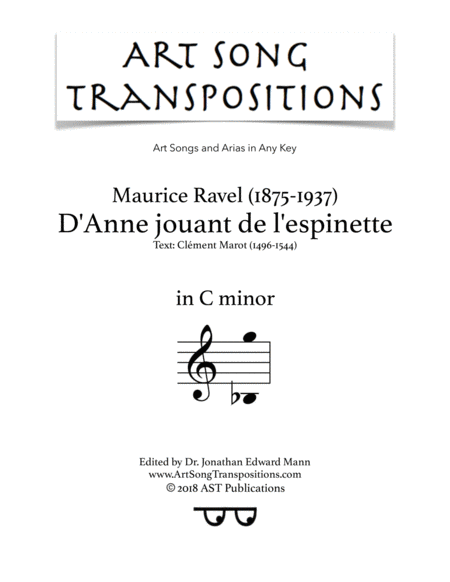 D Anne Jouant De L Espinette C Minor Sheet Music