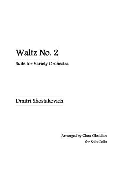 D Shostakovich Waltz No 2 For Solo Cello Bassclef Instruments Sheet Music