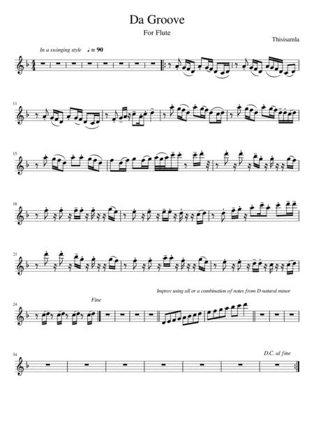 Free Sheet Music Da Groove For Solo Flute