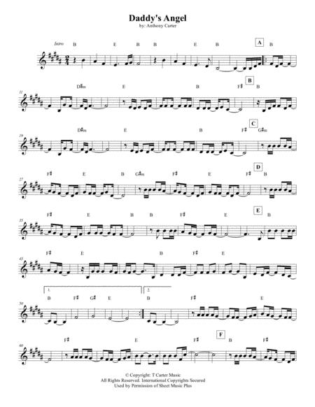 Free Sheet Music Daddy Angel Lead Sheet Anthony Carter