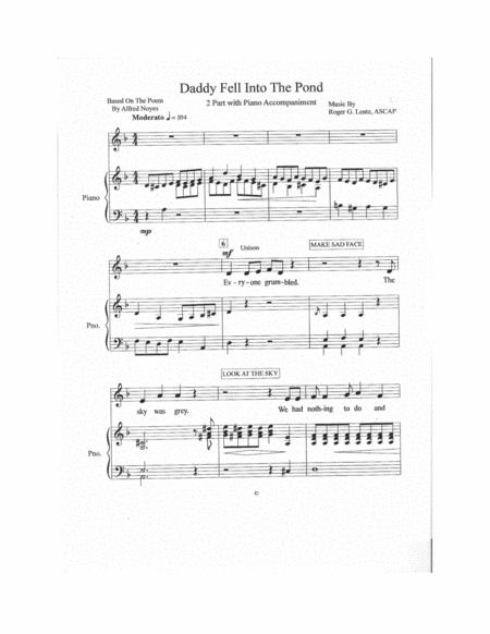 Daddy Fell Into The Pond Sheet Music
