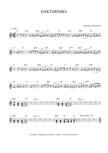 Free Sheet Music Daktarimba