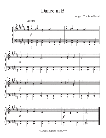 Free Sheet Music Dance In B