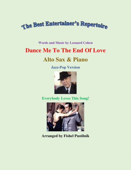 Dance Me To The End Of Love For Alto Sax And Piano Video Sheet Music