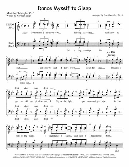 Dance Myself To Sleep Chorus Pricing Sheet Music