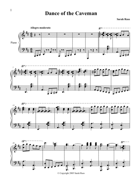 Free Sheet Music Dance Of The Caveman