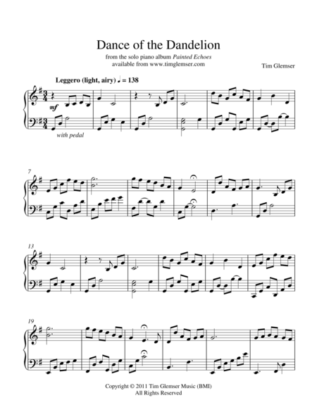 Dance Of The Dandelion Sheet Music