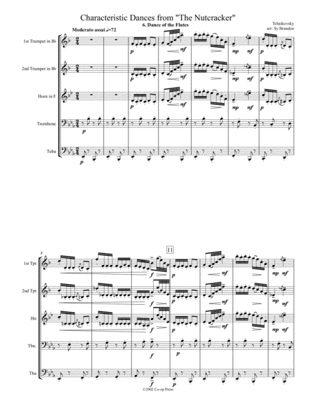 Free Sheet Music Dance Of The Flutes From The Nutcracker Suite